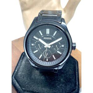 Fossil Men's Watch BQ1509 Quartz Chronograph Black Dial Stainless Steel 45mm